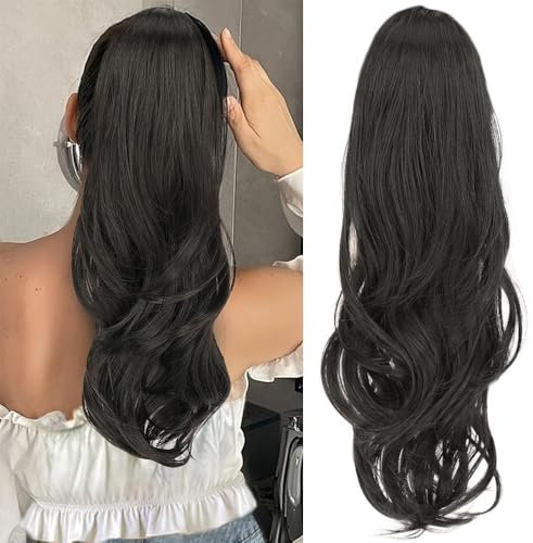 RPAEOY Coda di Cavallo Ondulata con Cordoncino Regolabile Posticcio Capelli Lunghi Ricci Naturale Estensione Capelli