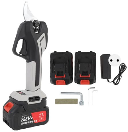 Tijeras de Podar Eléctricas Profesionales, Tijeras Inalámbricas para Jardín, Tijeras de Podar de 30 Mm con 2 Baterías 2000 MAh, Tijeras de Podar con Motor sin Escobillas para