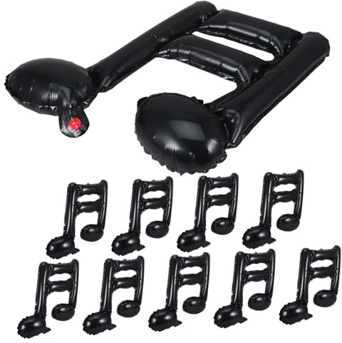 TOYANDONA 10st Musiknotenballon Ballonclips Neonballons Aufblasbarer Pool Jumbo-ballons Ballon Tierballons Ballon Mit Lichtern Neon-punschballons Ballonpumpe Blase Golden Aluminiumfolie