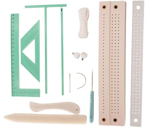LOVIVER Kit de reliure de livre, règle droite incurvée, ensemble de guides de perforation
