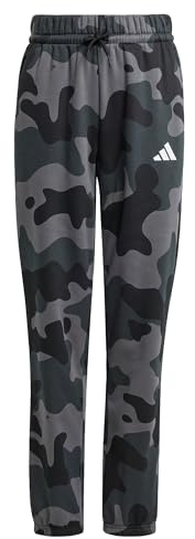 adidas Unisex Kinder Seasonal Essentials Camo Fleece Pant Juniors, Black/White, 15-16 Years