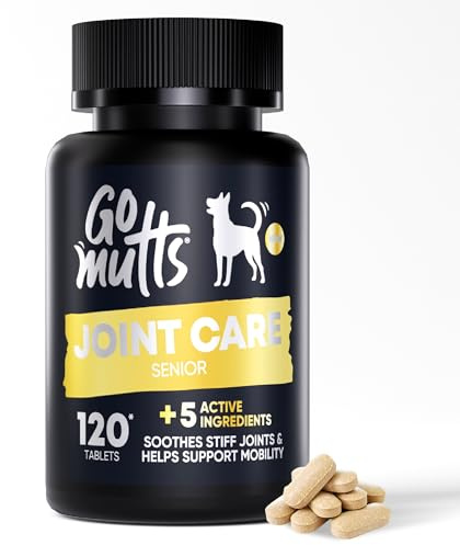 Go Mutts Joint Supplements for Senior Dogs, 120 Tablets with Glucosamine, Green Mussel & Vitamin C, Senior Dog Joint Supplements - Relieve Stiff Joints & Support Mobility for Your Dog
