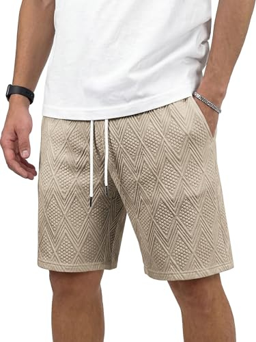 JMIERR Men's Shorts Casual Elastic Waist Drawstring Lightweight Workout Lounge Beach Baggy Sweat Shorts