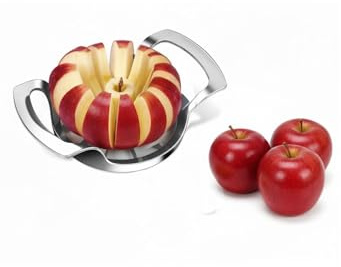 Apple Slicer and Corer, 12-Slice Stainless Steel Apple Cutter and Divider, Heavy Duty All Metal Apple Wedger Tool, Sharp Blades for Easy Cutting, Time-Saving Apple Corer Slicer for Kitchen