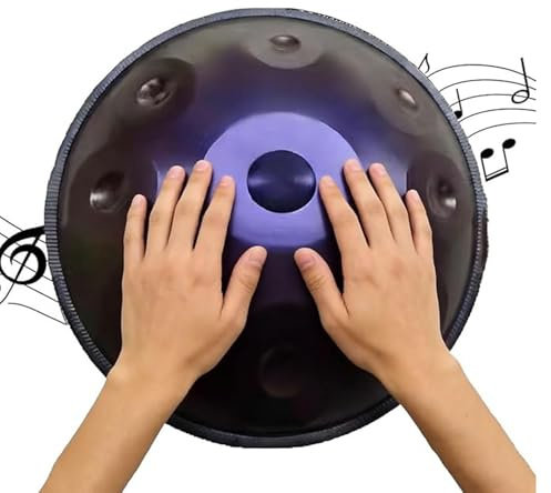 Tambor De Mano Para Adultos - Handpan Drums Sets En Re Menor 9/10/12 Notas, Instrumentos De Percusión De Acero Handpan De 432 Hz, Para Meditación, Yoga Y Música(Purple,432HZ/12Note)