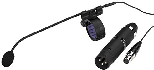 JTS CX-500F Miniatur Elektret-Instrumentenmikrofon, Mikro für Abnahme von Flöten, Instrumenten-Verstärker mit klebefreiem Befestigungs-System und Aufbewahrungs-Box, in Schwarz