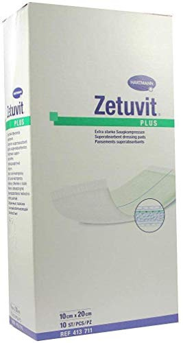 ZETUVIT Plus extrastarke Saugkomp.ster.10x20 cm 10 St