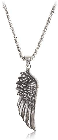 Made by Nami Pendant Necklace for Men 23 Gold & Silver Cuban Link Chain with Pendants for Men High-Quality Stainless Steel Necklace Premium Jewelry Gift for Him (Vikings Wing)