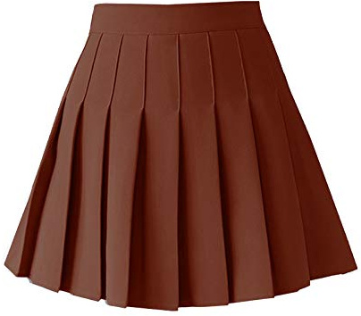 TONCHENGSD Mini Jupe plissée Taille Haute pour Femme - Marron - XX-Large