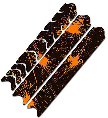 AlphaShield Bicycle Frame Protector Chain Stays Protection Film Sticker Frame Protection Carbon MTB BMX Paint Protection Film K099 (04 Racing Neon Orange)