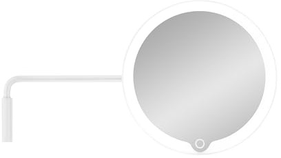 Blomus LED Kosmetikspiegel MODO | Wandmontage | 5-Fach Vergrößerung | Farbe White | Titan & Aluminium | Badaccessoire