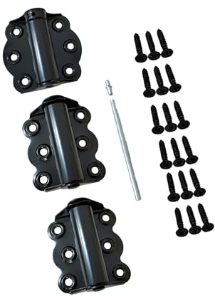 QCAA Door Spring Hinges, 2-3/4, Each Set Including 2 PCS Self Closing and 1 PC Adjustable Self Closing Door Hinge, Black, 1 Set, Made in Taiwan