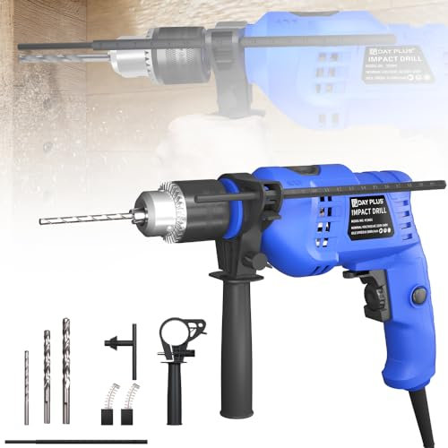 Qimu Schlagbohrmaschine 850W Bohrhammer & Impact Mehrzweck 3000RPM Variable Drehzahl Bohrer mit 360° Drehgriff Schlagbohrkronen, 13mm Bohrfutter, Bohrkronen SDS Plus Bohrfutter Schlaghammer Drill