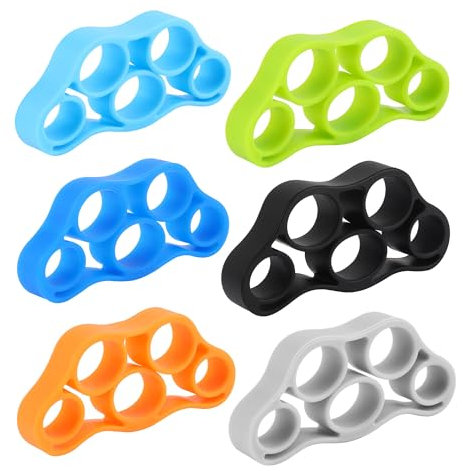 6 Stück Handtrainer Fingertrainer, Handkraft Trainer 3 Widerstandsstufen, Silikon Finger Stretcher für Entlasten Handgelenk und Daumen Schmerz, Finger Muskeltraining