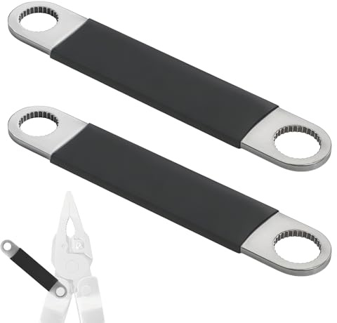 MUGLFPT 2er-Pack Rändelmutter-Entfernungsschlüssel-Set für Multi-Tool-Demontage, mittleres & großes Edelstahl-Werkzeug mit rutschfestem Griff, kompatibel mit Leatherman Bewehrungsstab, Bond, PST