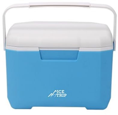 Fiorky 6L tragbare Kühlbox, Mini-Kühlschrank, multifunktional, großes Fassungsvermögen, isolierter Gefrierschrank mit Thermometer, langlebig for Frischhaltung (blau, ohne Thermometer)