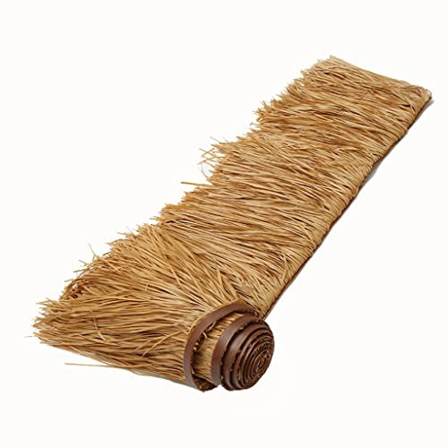 Faux rouleau de chaume de chaume pour pavillons de chaume – Tuile de toit en paille en plastique pour décoration de maisons en bois, fermes et abris de jardin