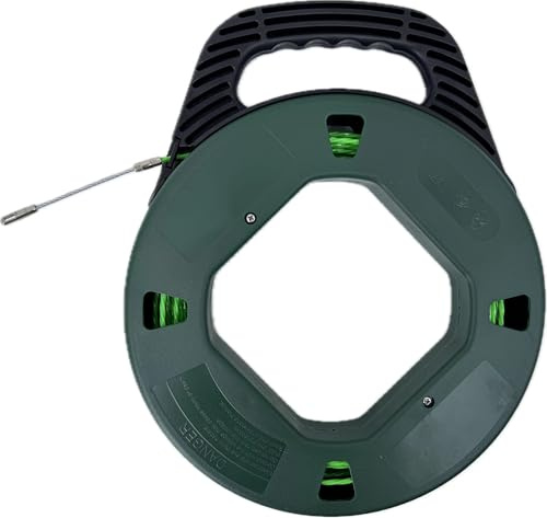 IRSCorp Aiguille Tire Fil 30m Flexible Spiralé Aiguille Tire Fil Avec Coque en Plastic électrique de Outil d'extraction de Câble Amélioré (Coque Vert, 30M PET Fil Violet)