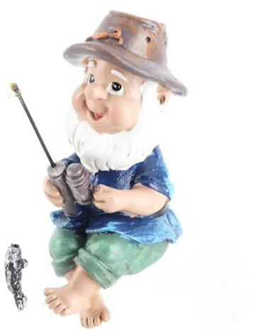 Figura de Enano de Pesca Creativa – Nueva Decoración de Jardín de Resina para Paisaje de Estanque Al Aire Libre – Escultura única para Decoración del Hogar y el Patio