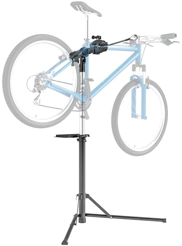 HOMCOM Cavalletto per Riparazione Bici, Supporto Manutenzione Biciclette con Altezza Regolabile, Girevole a 360° e Pieghevole, Cavalletto Manutenzione Bici, per Universale Massimo 40 kg, Nero