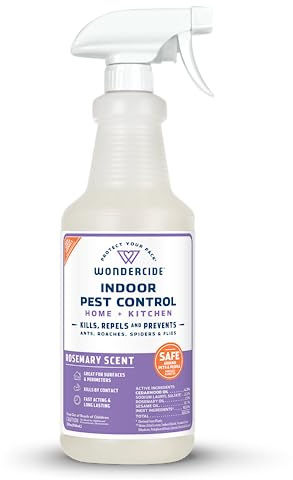 Wondercide - Indoor Pest Control Spray for Home and Kitchen - Ant, Roach, Spider, Fly, Flea, Bug Killer and Insect Repellent - with Natural Essential Oils - Pet and Family Safe — Rosemary 32 oz