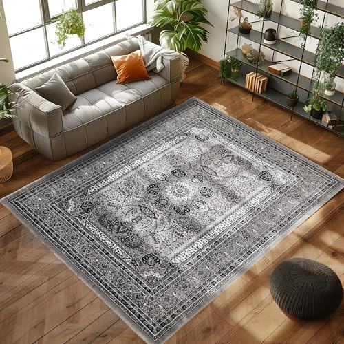 Orientmatta med klassisk design, vävd matta med orientaliska mönster för vardagsrummet, Färg: Grå, Storlek: 240 x 340 cm