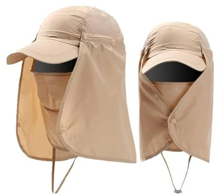 Chapeau Pêche de soleil Casquette Plage Large Couvrir le visage Anti-UV Protection Solaire Pliable Cycliste Séchage rapide Imperméable à l'eau Hommes Femmes pour Chasse Camping Randonnée Escalade