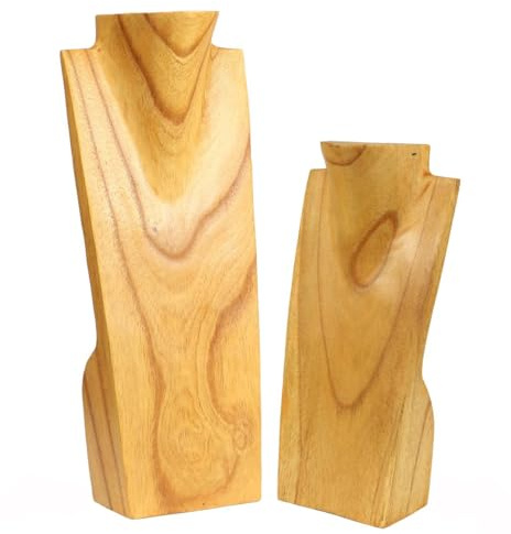 Oriental Galerie Schmuckhalter Schmuckständer Schmuck Ketten Halskette Büste Holz Kettenhalter Kettenständer, Größe:40 cm, Farbe:i3