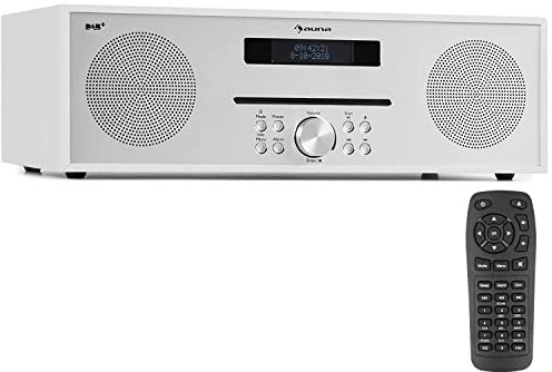 Auna Silver Star Radio Portable CD, Chaine HiFi, Poste Radio Numérique Dab/Dab+/FM et Streaming, Radio Portables Stéréo, Écran LCD, Radio FM, MP3, Port AUX, Alarme Reveil, Lecteur CD Bluetooth