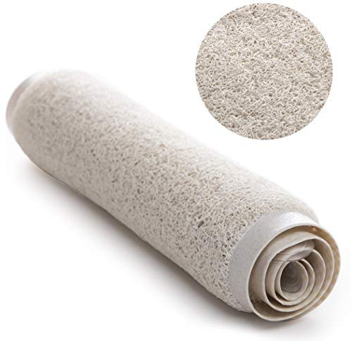 BINO | Loofah Non-Slip Bath Mat for Tub - Ivory | Spa-Inspired Comfort, Quick-Drying, Secure Suction Cups | Exfoliating Shower Mat for a Luxurious and Safe Bathing Experience