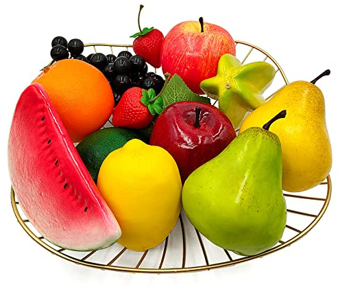 Frutta artificiale, frutta finta Simulazione realistica di frutta per la decorazione domestica, frutta mista finta Mela finta Frutta Display Puntelli Decorazione per la tavola pranzo (12 pezzi)