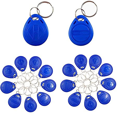 Gotetiso Rfid Chip 125khz 50 Stück Rfid Chip Transponder Chip RFID Schlüsselanhänger Chipschlüssel EM4100 RFID Transponder Schlüsselring RFID Schlüsselanhänger RFID Tag Nur Lesen Chip Tags