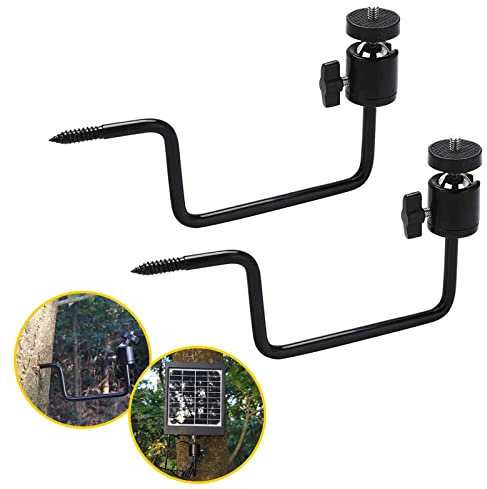 Folgtek 2-tlg. Wildkamera Halterung, Haltbare Baumhalterung Baumspieß 360° Verstellbar Universal Gewindeanschluss 1/4''-20 (6mm) für Solarpanel, Nachtsichtgeräte