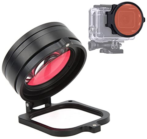 16X Kit de Filtro de Lente Macro, 58 Mm HD Juego de Filtros Rojo Púrpura Cámara Deportiva Filtro de Buceo Impermeable Filtros de Lente de Cámara de Movimiento de Buceo Subacuático, para Cámara Deporti