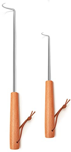 2Pcs Pigtail Food Flipper, Joyfair Meat Hook Barbecue Turner Grill Tools