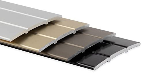 Profilé de transition KARAT 38 mm - longueur 100 cm - Barre de recouvrement pour parquet, stratifié, PVC et liège – Plinthe en aluminium – Pré-percé | auto-adhésif (Noir, auto-adhésif)