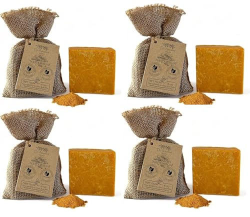 Dr.Ancient Schwefel-Seifenstück, biologisch, natürlich, vegan, traditionell, handgefertigt, antik – wirksam gegen Akne – absolut keine Chemikalien! Reine Naturseife! (4er-Pack)