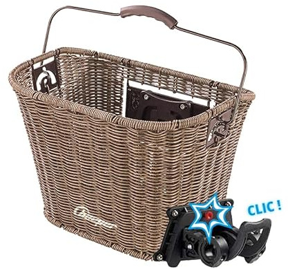 BEEPER - Panier en résine tressée pour vélos & trottinettes Support de Fixation - Support de Fixation Guidon pour vélos