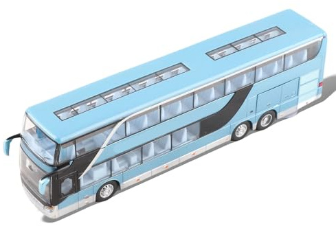 Juguete Modelo de Autobús de Dos Pisos de Aleación 1:32, Juguete Modelo de Coche Eléctrico, Música Ligera, Puertas Que Se Pueden Abrir, Juguete Modelo de Coche de Aleación, Rueda