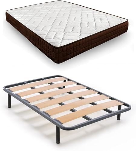 HOGAR24 ES - Cama Completa con Somier de Lama Ancha y Colchón Dream Flex Reversible - Medida: 120x190 cm