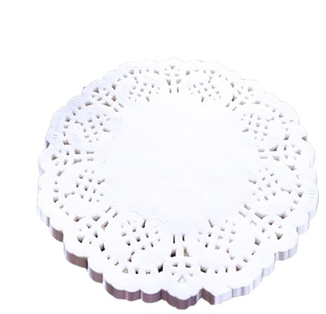 Raypontia 300 pezzi di carta per torta, piccole 10 cm, punte rotonde, piccole di carta, rotonde, piccole e piccole, in pizzo, rotonde, per torte