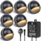 6Pack Dimmable Low Voltage Garden Lights with Transformer Photocell Sensor and Timer, IP67 Waterproof LED Fence Lights for Outside Backyard, Fence, Yard, Patio, Pathway (Warm White Light)