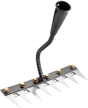 MagiDeal Râteau de Désherbage de Jardin, Outils Jardinage Rateau de Desherbage, Rateau de Désherbage Berthaus en Acier Gardenage, pour Désherbage, Ameublissement du Sol, Semis, 8 Dents