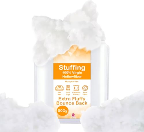 I&S Home Toy Stuffing 500g – Soft Hollowfiber Filling for Toys, Stuffing for Crochet, Cushions, Pillows, Pet Beds & Teddy Bears – Hypoallergenic DIY - 15D Grade
