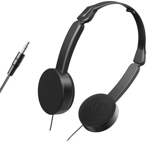 Zkydhbd Cuffie sovrauricolari per bambini, 3,5 mm, con spina uditiva, pieghevoli, facili da trasportare, comode per l'uso quotidiano