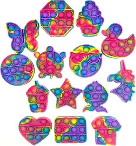 14 Pack Push Bubble Fidget Toys for Kids Boys Girls,Silicone Stress Anxiety Relief ADHD Sensory Toys for Adults Pop Fidget Toys for Valentines Day Gifts Easter Basket Stuffers Egg Fillers Gifts