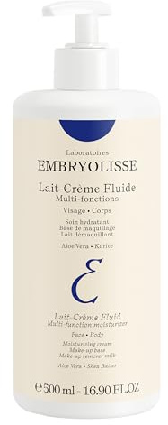 Embryolisse Lait-Crème Fluid Multi-Function | Nourishing Moisturiser | Facial Make-Up Remover, Quickly Absorbed | Face & Body Lotion, Perfect in Hot Climates - 500ml (Packaging May Vary)