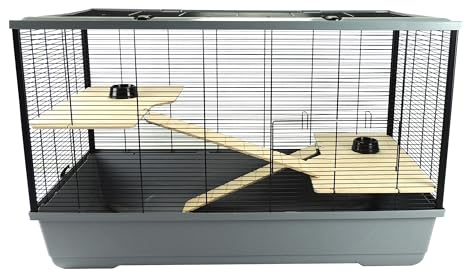 Hamster & Rat Cage 100cm x 54cm x 61cm - Langham XL Multi-Level Grey | Little Friends