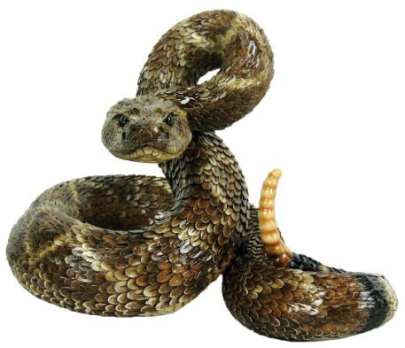 Michael Carr Designs Western Diamondback Klapperschlange L - Outdoor Schlange Figur für Gärten, Terrassen und Rasen (80057), Braun