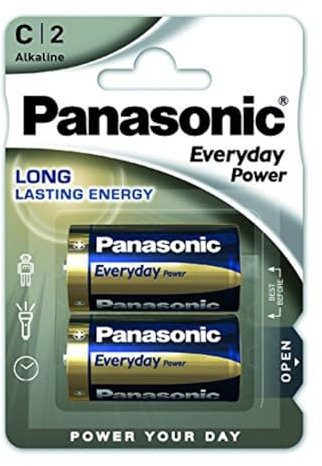 Panasonic C 1.5 V Pile Alkaline, 2 Pile